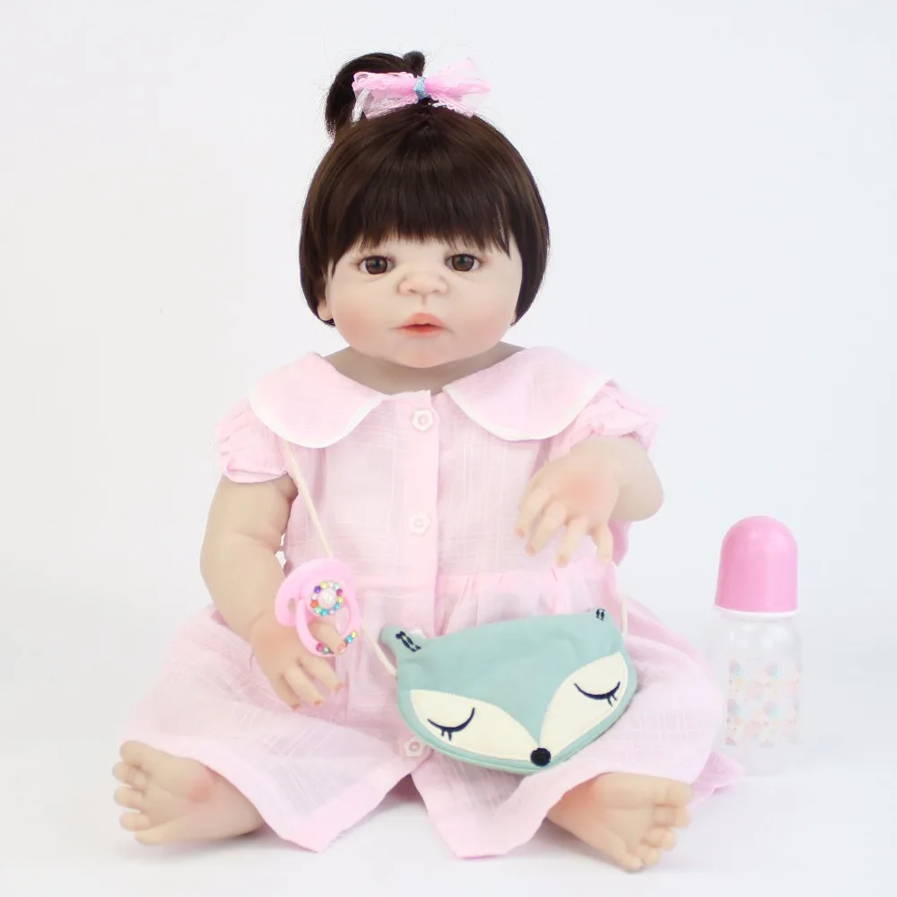 

55cm Full Silicone Reborn Baby Doll Toy 22'' Vinyl Newborn Princess Babies Girl Bonecas Bebe Alive Cute Birthday Gift Present