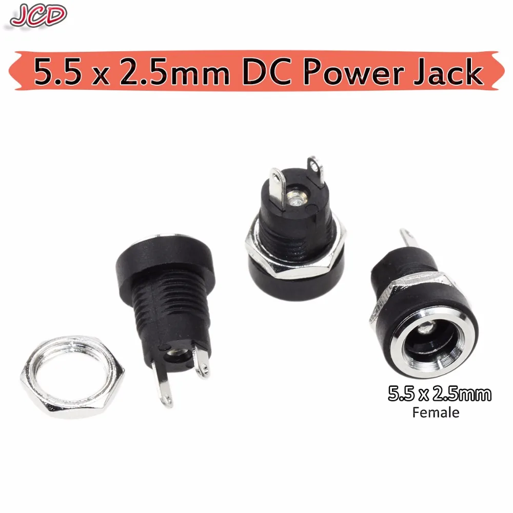 

JCD New 3A 12V Female plug 5.5*2.5mm 5.5 X 2.5 mm DC Power adapter dc jack connector 5.5x2.5mm DC Power plug 5.5mm*2.5mm