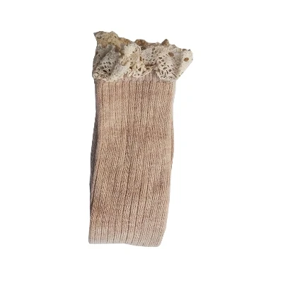 Toivotukasia, женские высокие носки до колена, теплые носки с кружевами, длинные носки, женские теплые длинные носки - Цвет: khaki 3020