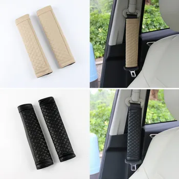 

2pcs For SEAT Leon 1 2 3 MK3 FR Cordoba Ibiza Arosa Alhambra Altea Exeo Toledo Cupra Leather seat safety belt Cover Accessories