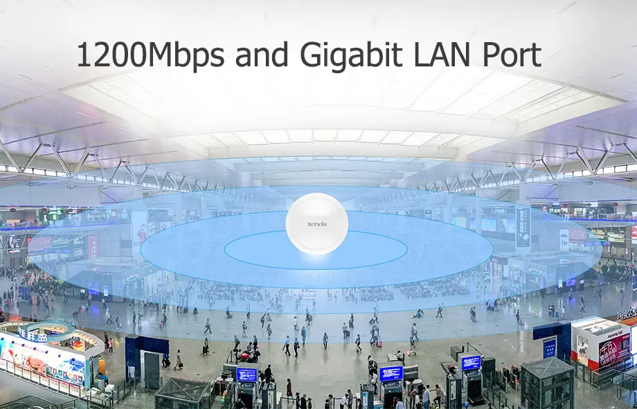 Tenda i22 Крытый потолок 1200 Мбит/с 11ac 2,4G/5 ГГц беспроводной WiFi точка доступа WiFi ретранслятор расширитель маршрутизатор с PoE адаптер