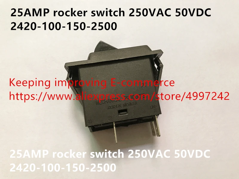original novo 100 25amp rocker switch 250vac 50vdc 2420 100 150 2500 01