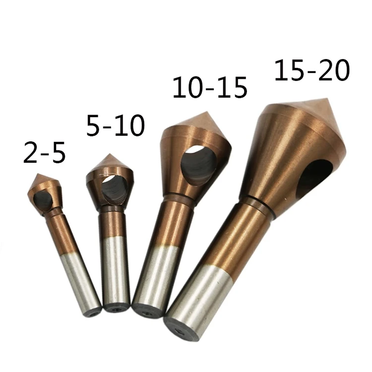 QSTEXPRESS HSS CO M35 Countersink Deburring Drill Bit Metal Taper Stainless Steel Hole Saw Cutter Chamfering Power Drill Tool