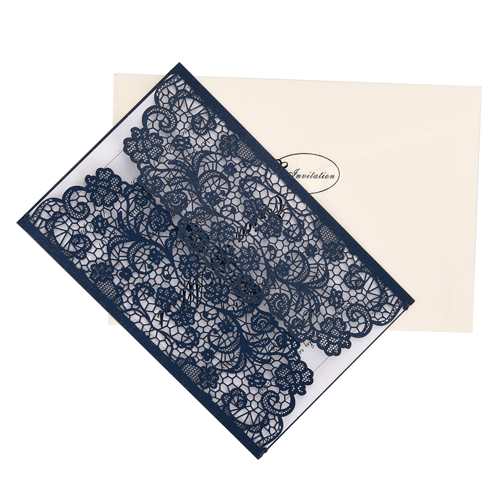  5 SETS laser cut wedding invitations with envelopes for Bridal Shower Invitations Dinner Invitation - 33038018804