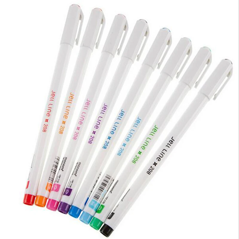 

8pcs / Lot Candy Color Gel Pen Cute 8 Colors Pen Materials Escalaz Stationery School Office Supplies