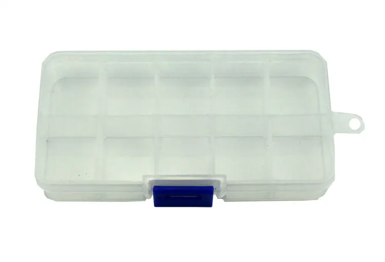 

1pcs 10 Slots Adjustable Plastic Box Fishing Lure Bait Hook Swivel Ring Lead Tackle Box Storage Case Organizer Sea Ice Lake Pond