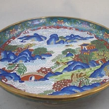 Bi002458 Pure Bronze 24 К Золото Перегородчатой Драконы Горной Реки лодка Дворец Плиты