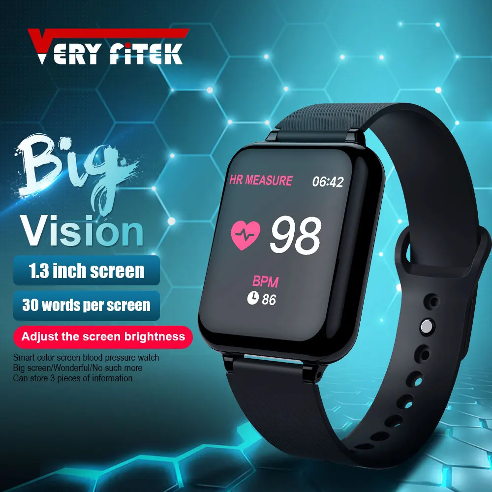 Tanie VERYFiTEK AW4B inteligentny zegarek bransoletka fitness ciśnienie krwi tlen zegarek pulsometr IP67 mężczyźni kobiety inteligentny zegarek sportowy