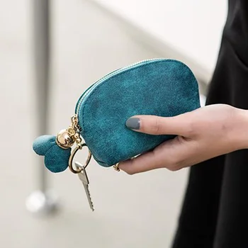 

Women Leather Mini Coin Purse Clutch Bag Small Wallet Holder Zipper Handbag Money Bag Key Card Holder Luxury Brand Designer