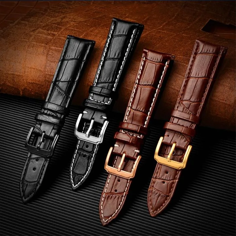 

Genuine Leather Watch Bands Top Calf Grain Leather Watch Strap Bracelets Metal Clasp 18mm 19mm 20mm 22mm 24mm for Men Women