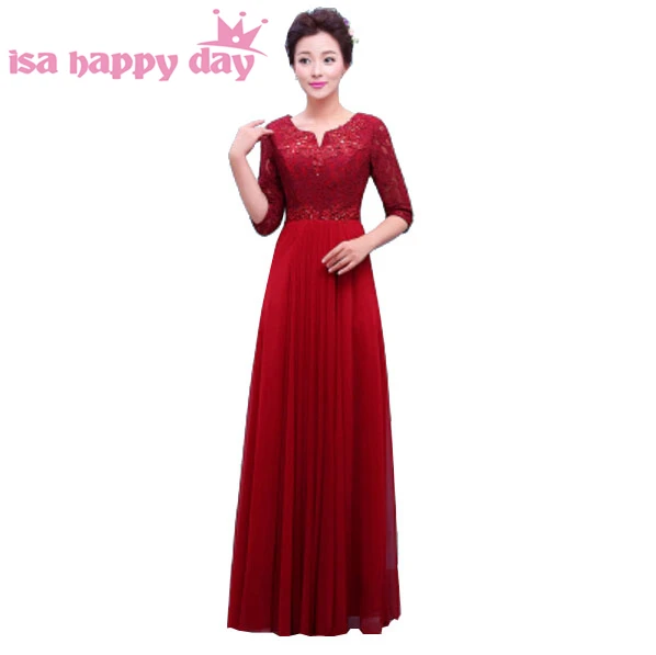 Burgundy Chiffon Dress