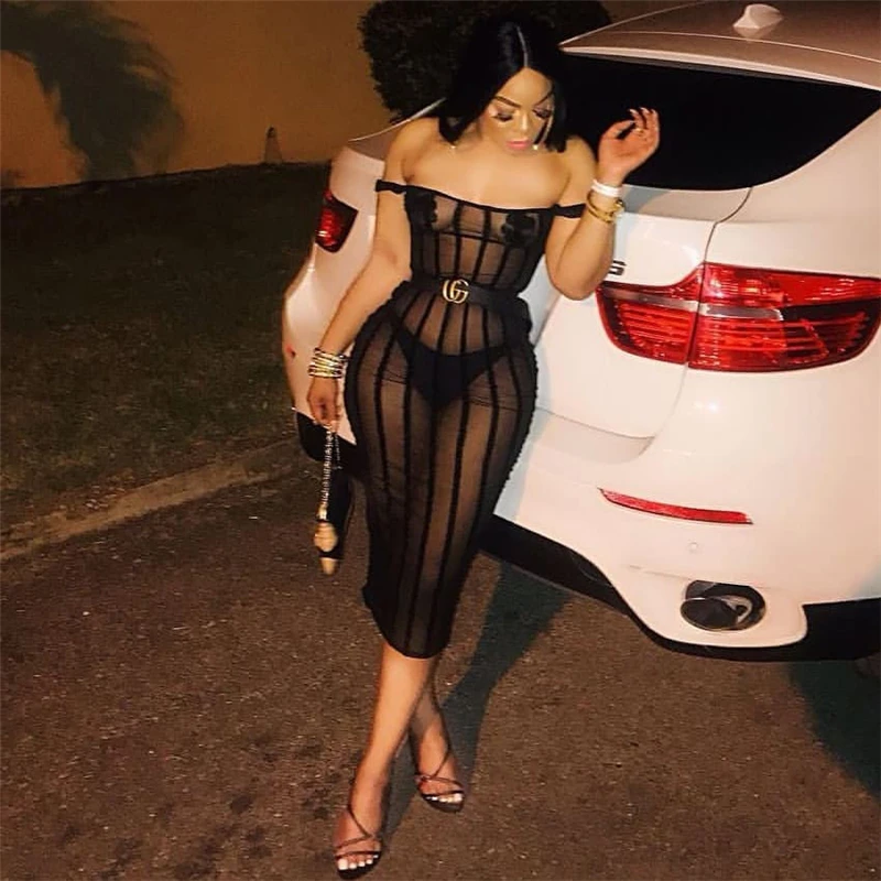 

Vintage Black Summer Dress Slash Neck Sexy Nightclub Women Dress Bandage Vestidos Mujer Evening Party Dresses Celebrity Clothes