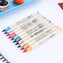 10-สี-หัวแปรง Highlighter ปากกาสมุดบันทึกพาสเทลสีเด็กปากกาการ์ตูนวาด(China)