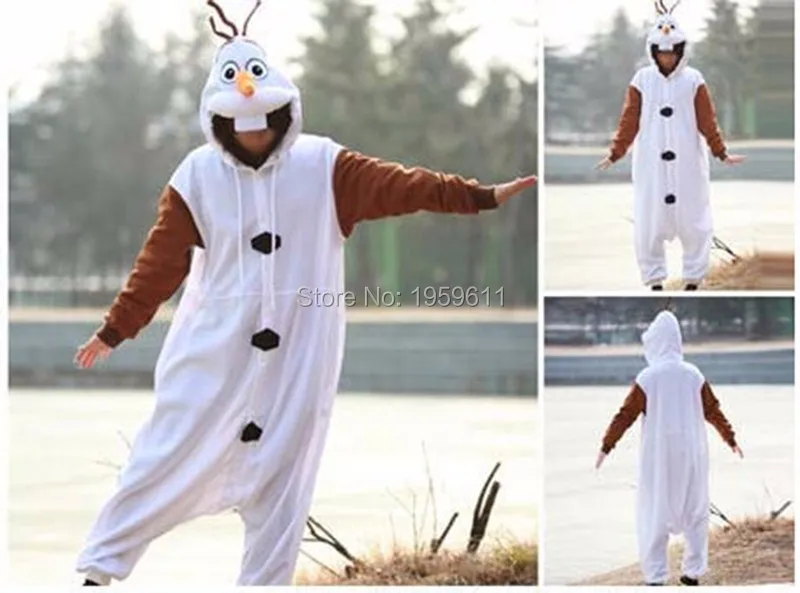 

kids Anime Olaf Onesie Princess White Snowman Princess Cosplay Pajamas Halloween Party Costumes Jumpsuits Costumes