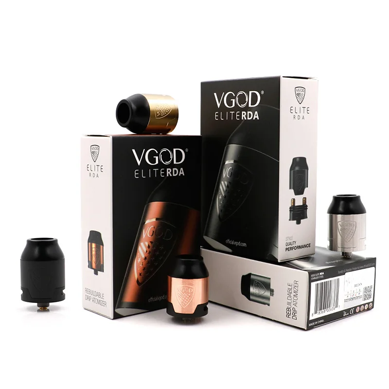 

VGOD Elite RDA Tank 24mm Atomizer easy build bottom airflow system for vgod pro mech mod Vgod elite 200w mod E Cigarette tank