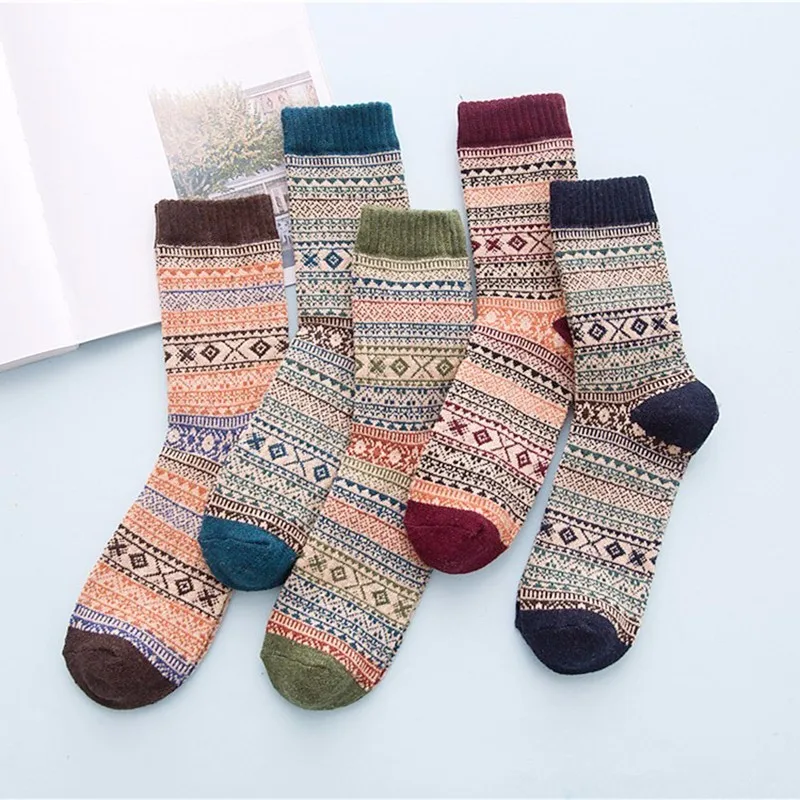 

PEONFLY Autumn Winter Restore Ancient Ways Rabbit Wool Man happy funny Socks men High Archives Nation Wind Keep Warm Socks