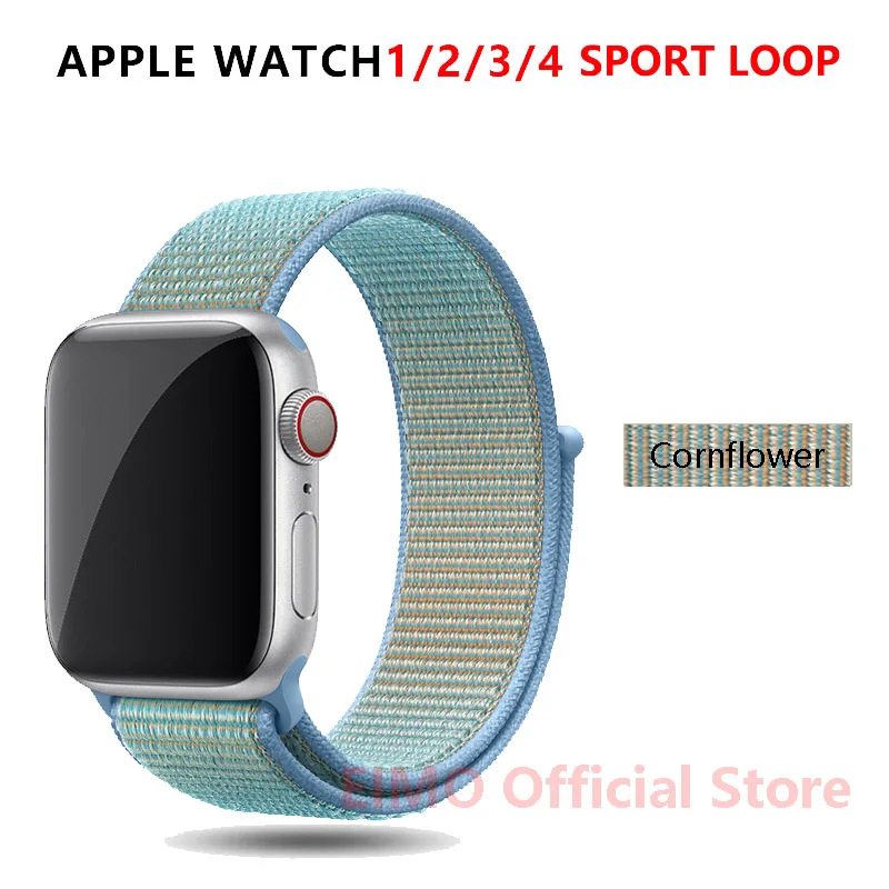 Ремешок для apple watch band 44 мм correa apple watch 5 4 band 3 2 iwatch band 42 мм 38 мм 40 мм спортивный нейлоновый браслет - Цвет ремешка: Cornflower