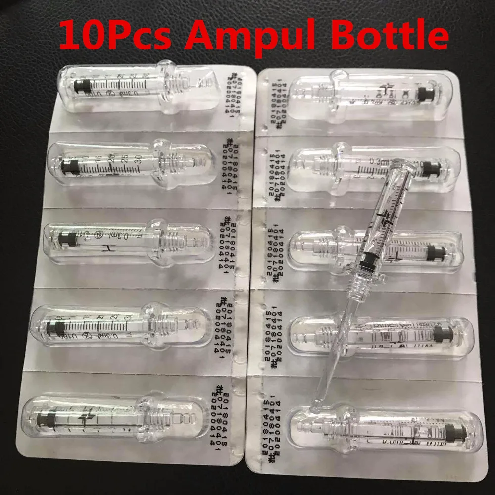 

0.3ML 10pcs Ampoule Ampul Bottle Abe Bottle for Hyaluronic Pen Ampoule Tip Converter Cushion Sterile SFDA Past
