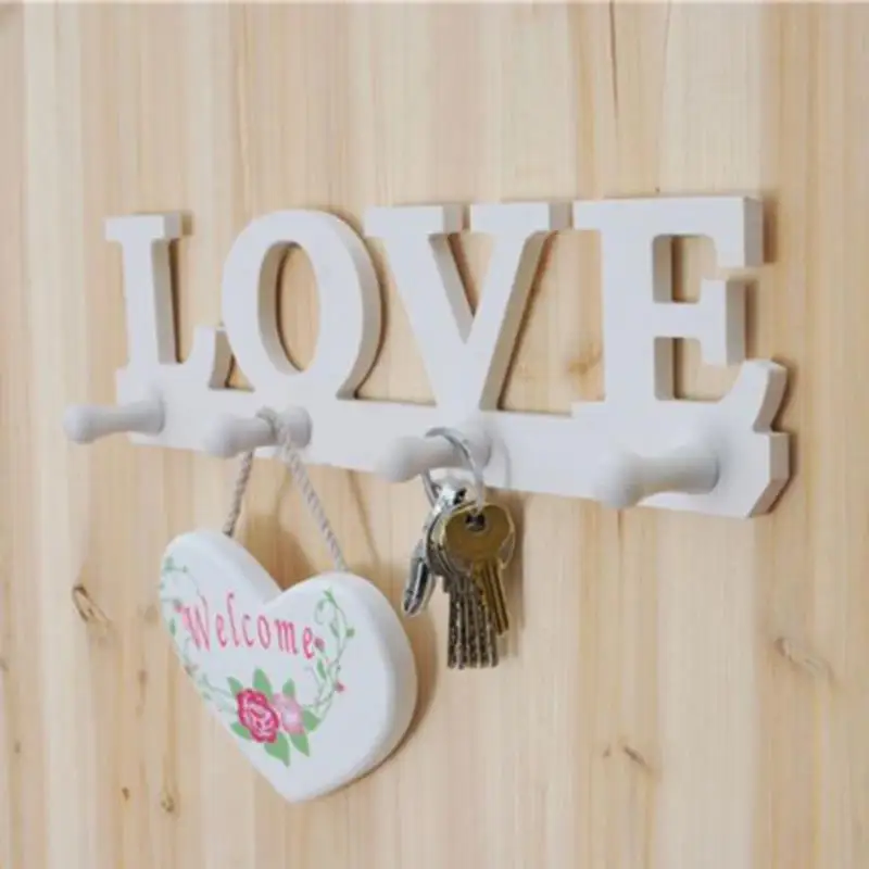 Wpc Board White Love Coat Hat Clothes Robe Key Holder Rack Wall Hanger Home Decor 4 Hooks Storage Supplies Hanger Mirror Hangerdecorative Door Hanger Aliexpress
