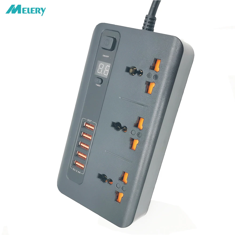 

Power Strip Surge Protector Universal Outlets AU/US/EU/UK Plug Electric Socket with USB 3.4A Charger Adapter 2m Extension Cord