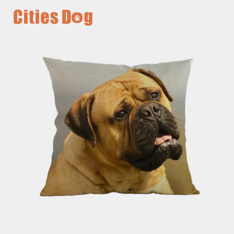 Bullmastiff животное собака Полиэстеровая Подушка Наволочка декоративная для диванные подушки крышка 45*45 см Almofadas cojines