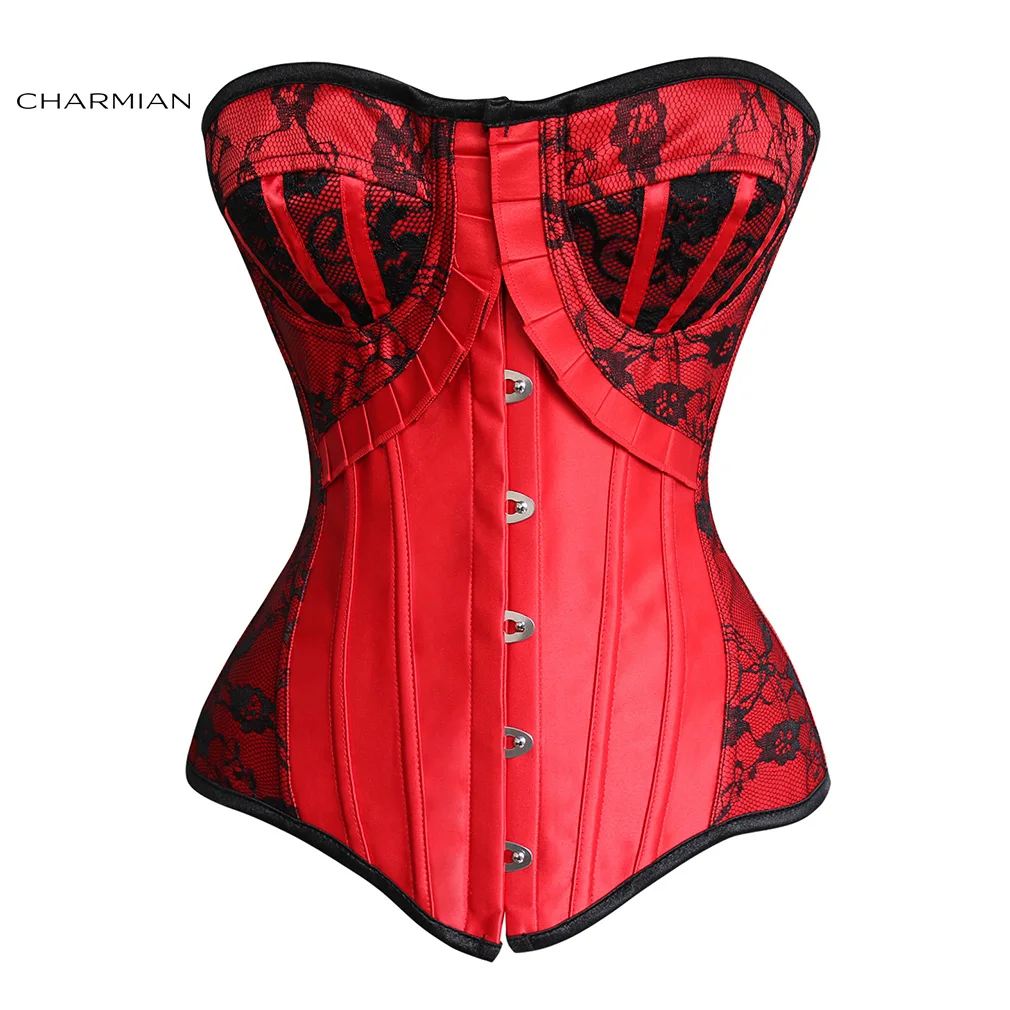 

Charmian Women's Gothic Retro Overbust Corset Sexy Burlesque Christmas Corsets and Bustiers Wedding Party Corset Shapewear