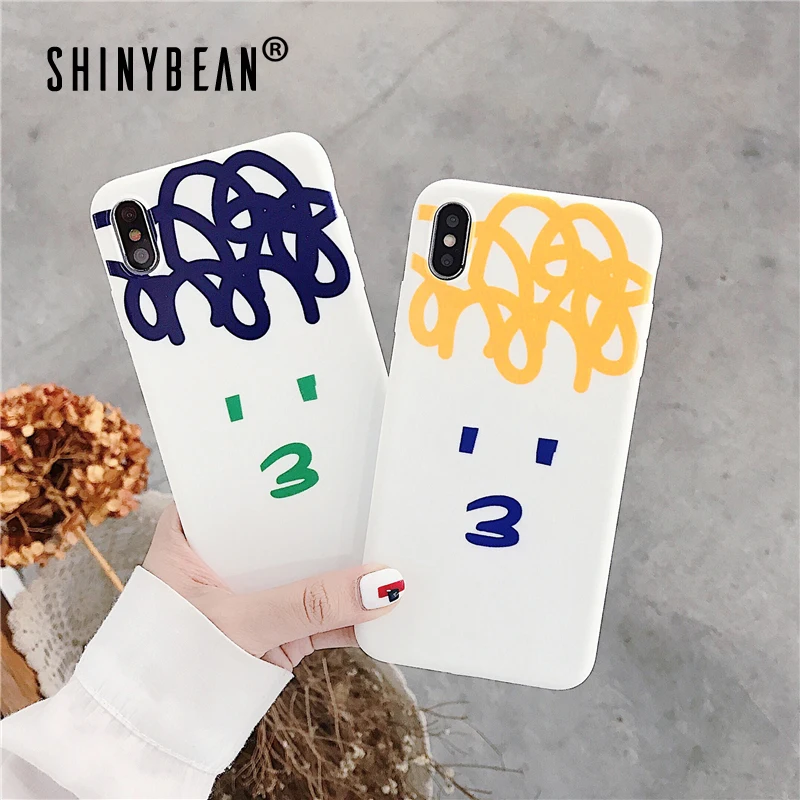 

ShinyBean Couple Cute For iPhone 7 Case 8 6 6s Plus X XS XR XS Max 7Plus Clear Random Design Cases Lovely Soft Cover