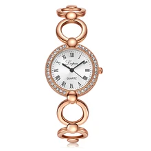 Lvpai Brand Gold Plated Bracelet Watches Women Luxury Crystal Dress Fashion Wristwatch Ladies Dress Business Quartz Watch XR1677