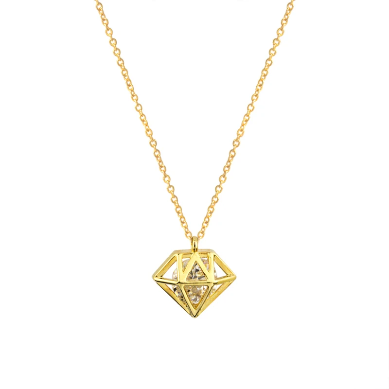 Diamante Aromatherapy Diffuser font b Necklace b font For Women Gold Color CZ font b Diamonds