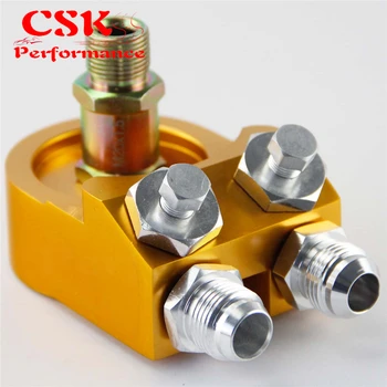 

AN10 Universal Oil Filter Cooler Sandwich Plate Adapter 3/4"X16UNF / M20x1.5 - Gold,Blue,Silver,Black