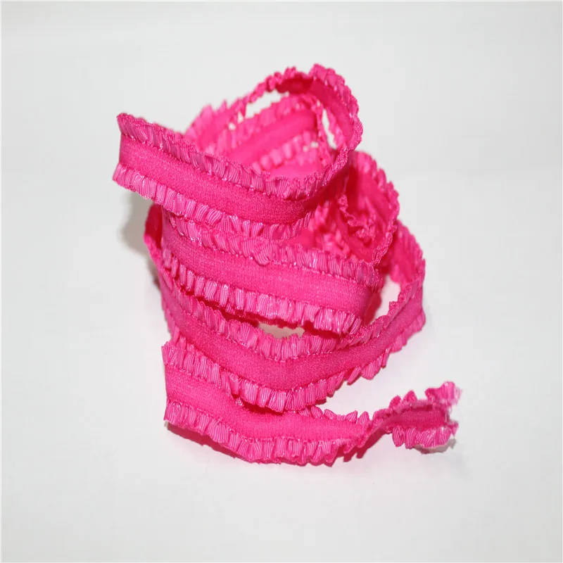 5/8" 15mm Fold over elastic foe ruffled Edge Ribbon Stretchy ribbons