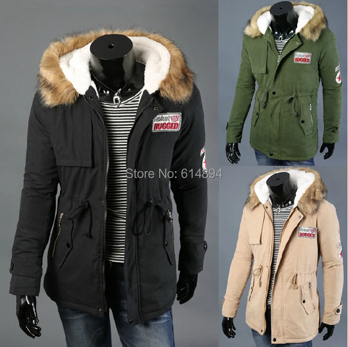 

New winter plus velvet thick warm Hooded fur collar coat fashion lovers male and female models long section cotton jacket S-4XL