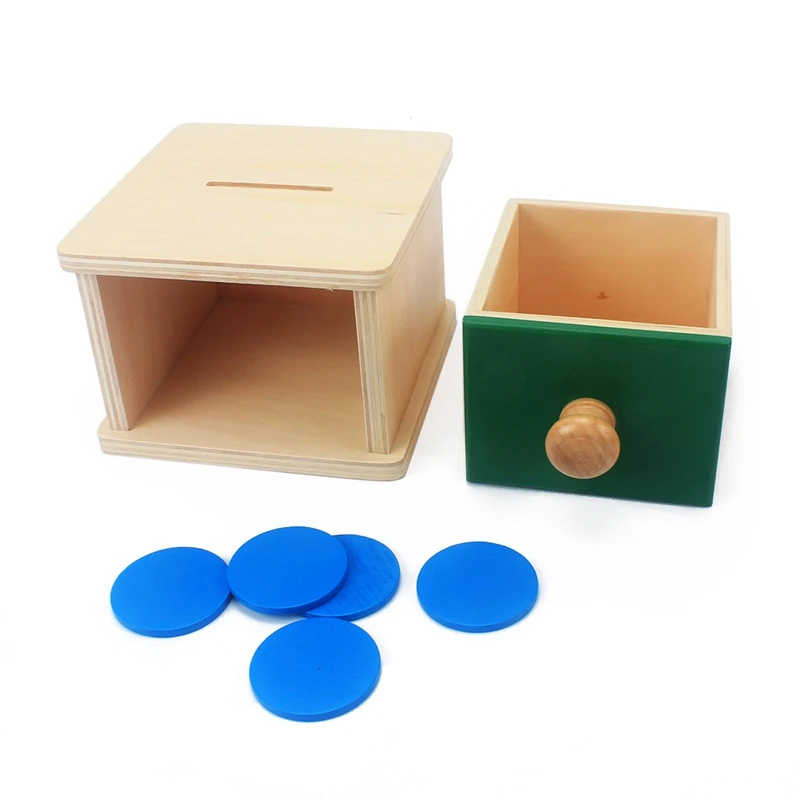 Most effective  Infant & Todders Montessori Kids Toy Baby Wooden Coin Box Piggy Bank Learning Educational Preschool