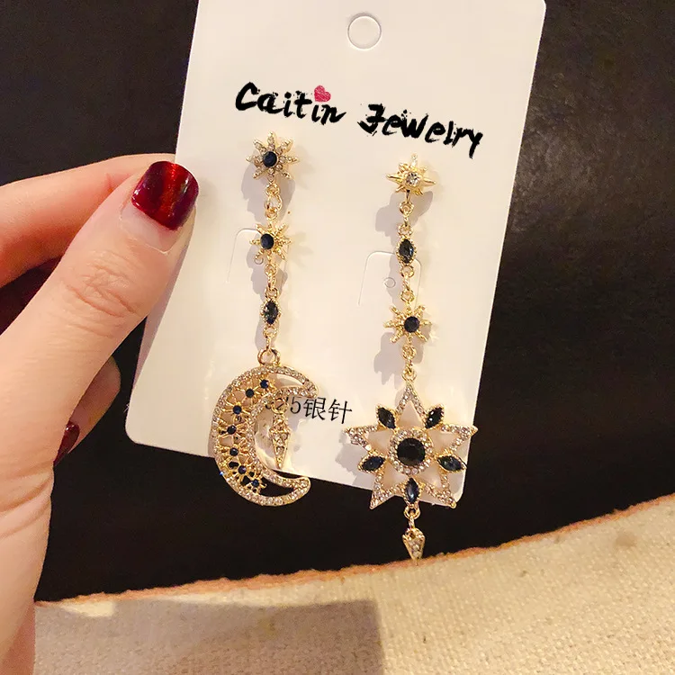 

New Asymmetry Drop Earrings for Women Bijoux 2019 Star Moon Crystal Dangle Earrings Statement Earrings Jewelry Gifts
