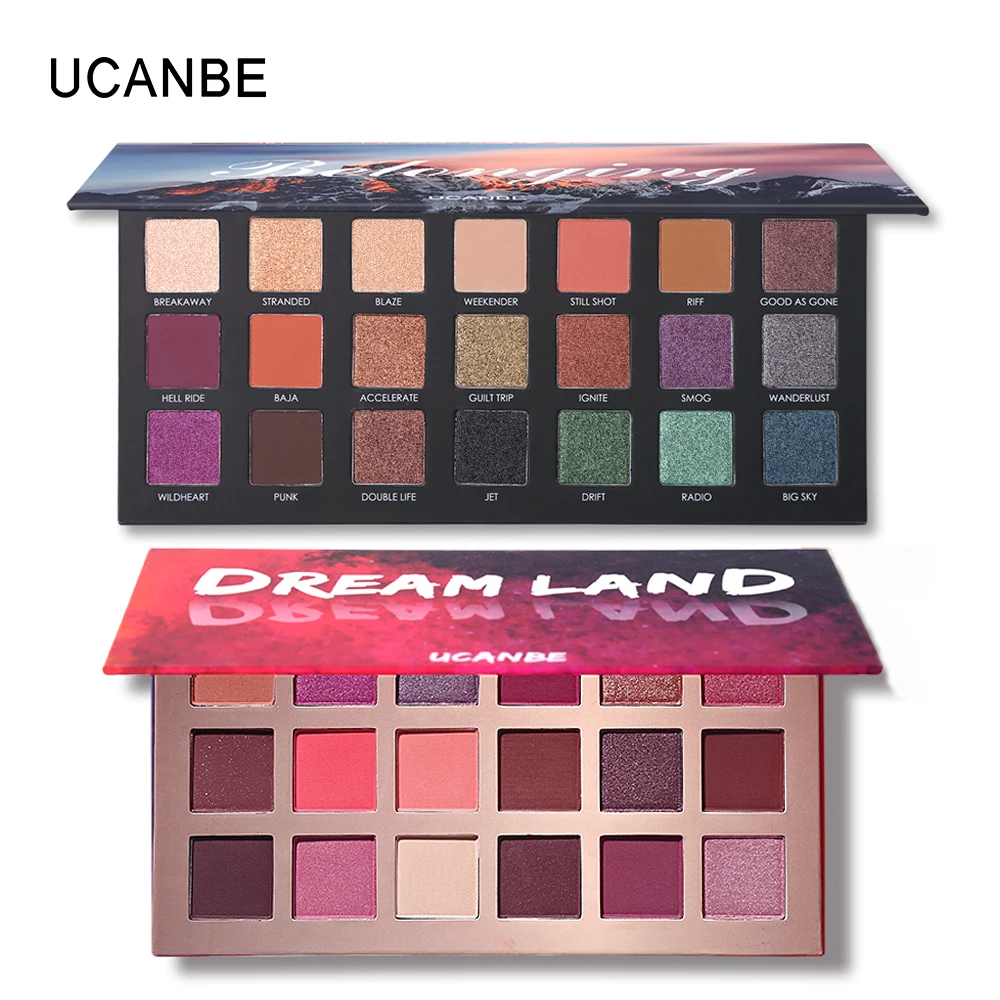 

2pc/lot UCANBE Brand Shimmer Matte Eyeshadow Palette Makeup Set Glitter Eye Shadow Pigment Powder Long Lasting Nude Eye Cosmetic