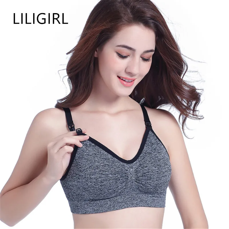

LILIGIRL Maternity Breastfeeding No Steel Ring Large Size Bra Pregnant Women Breastfeeding Bra To Feed The Underwear Vest
