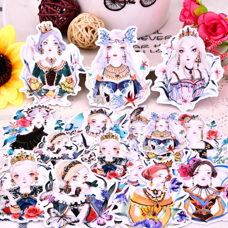 

17pcs Creative Cute Self-made Goddess Spring Girls Scrapbooking Stickers /decorative Sticker /DIY Craft Photo Albums Waterproof