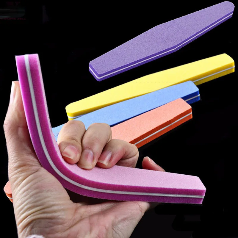 

20pcs Mix Color Sponge Nail File Buffer Block Double Side Sanding Polishing Nail Files 100/180 Diamond Nail Art Manicure Tools