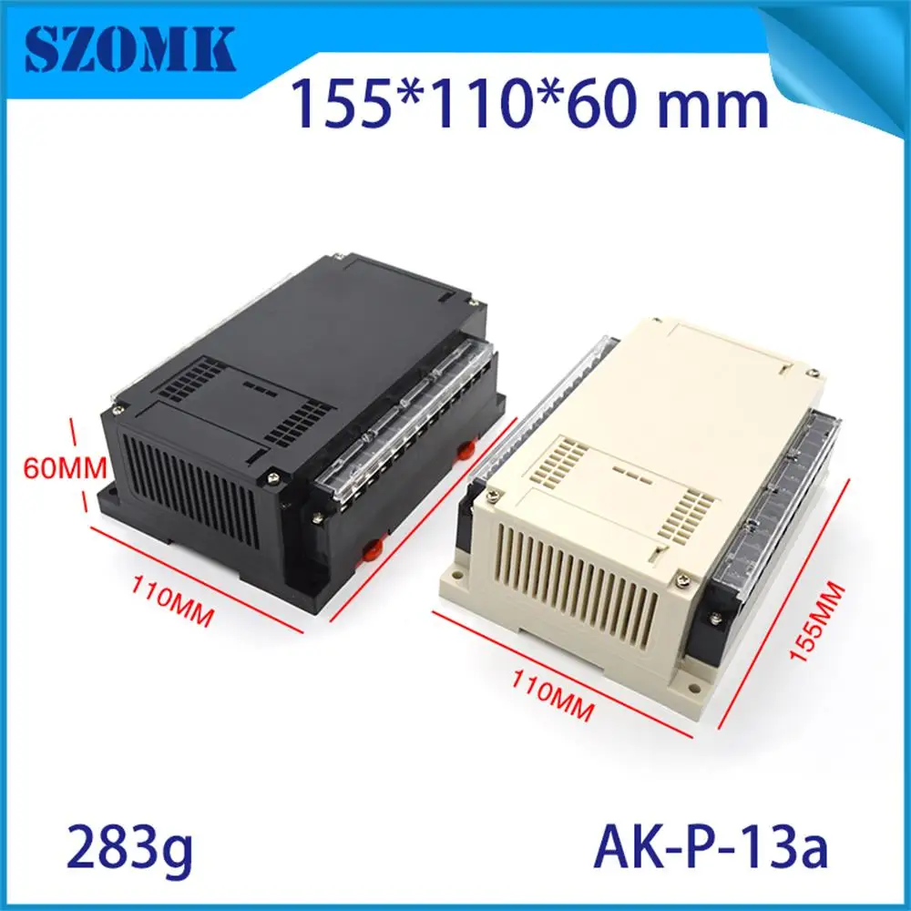 

1 piece electronics enclosure din rial abs plastic project enclosure szomk control case rail din connectors box