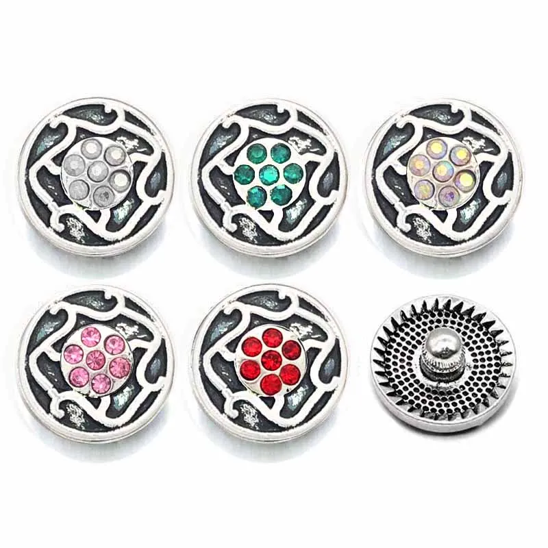 

Wholesale Crystal Flower 044 Rhinestones Metal Snap Buttons Fit 12mm Snap button bracelets Earrings necklace For women