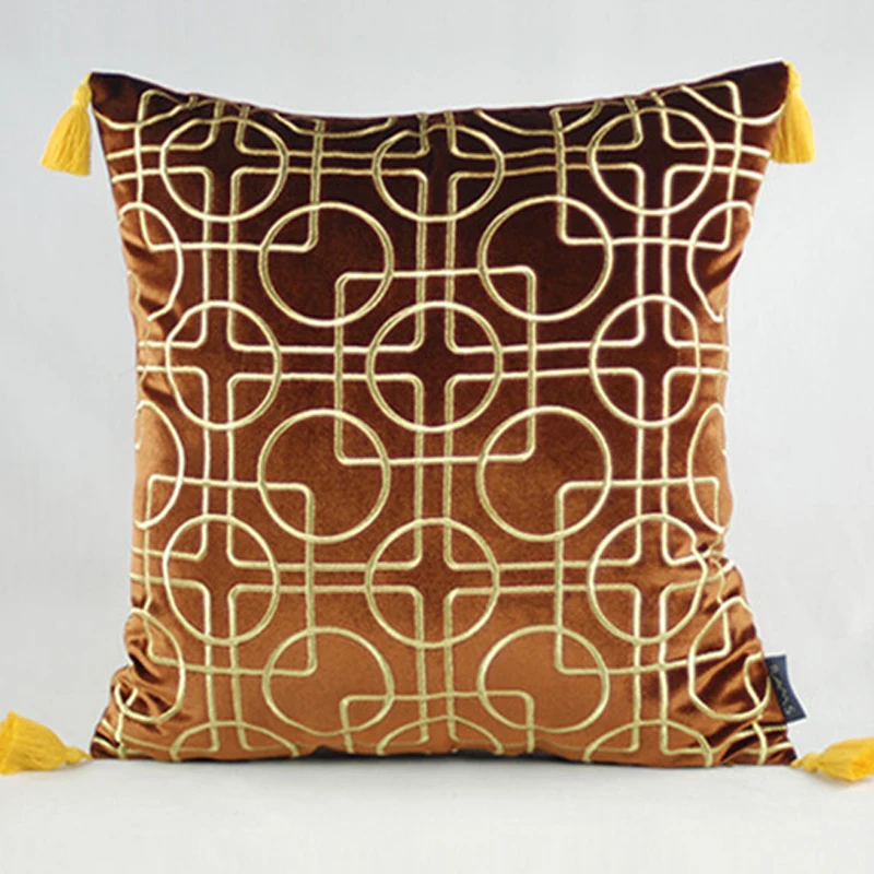Роскошные Чехлы для подушек подушки с вышивкой чехлы для стульев геометрические переплетенные подушки Cojines декор для дивана