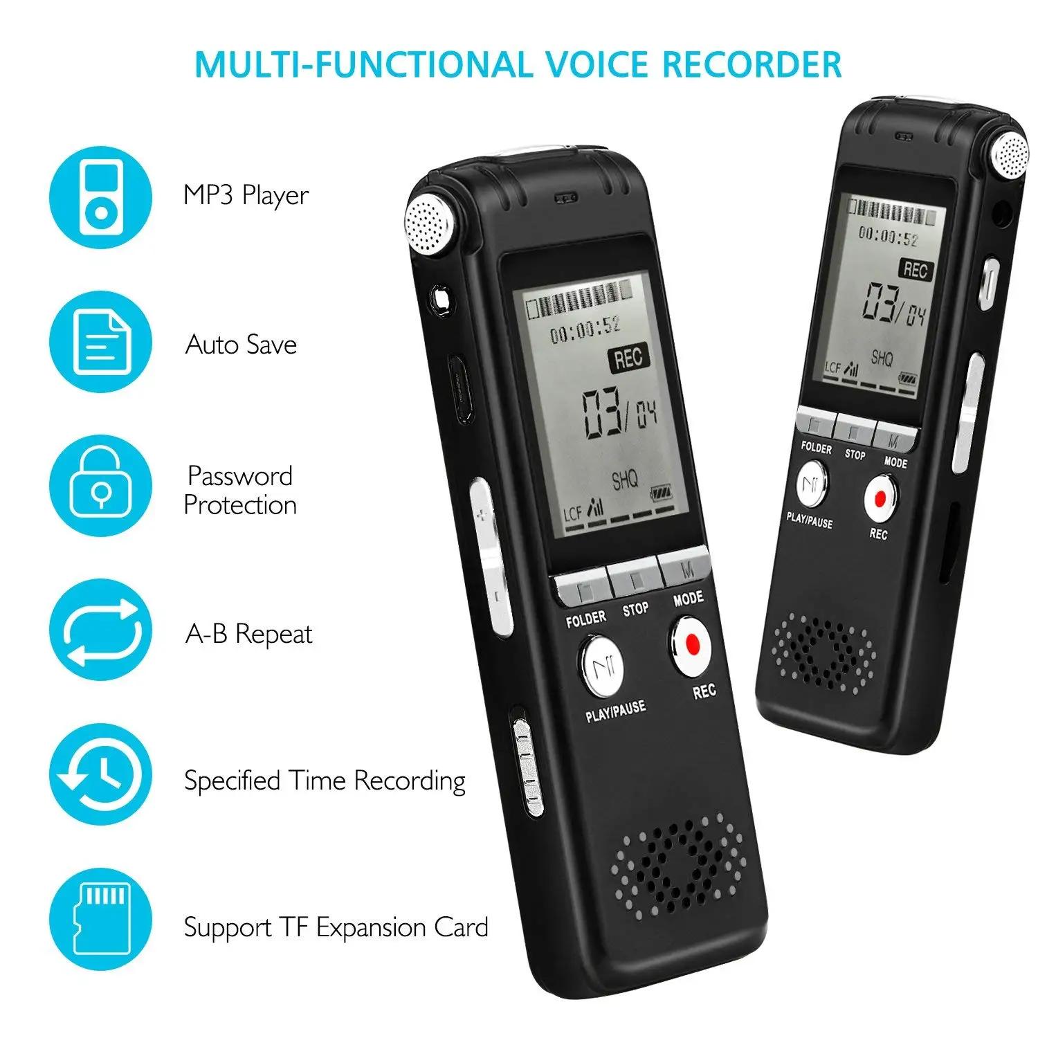 Digital Voice Recorder 16GB Audio Sound Dictaphone