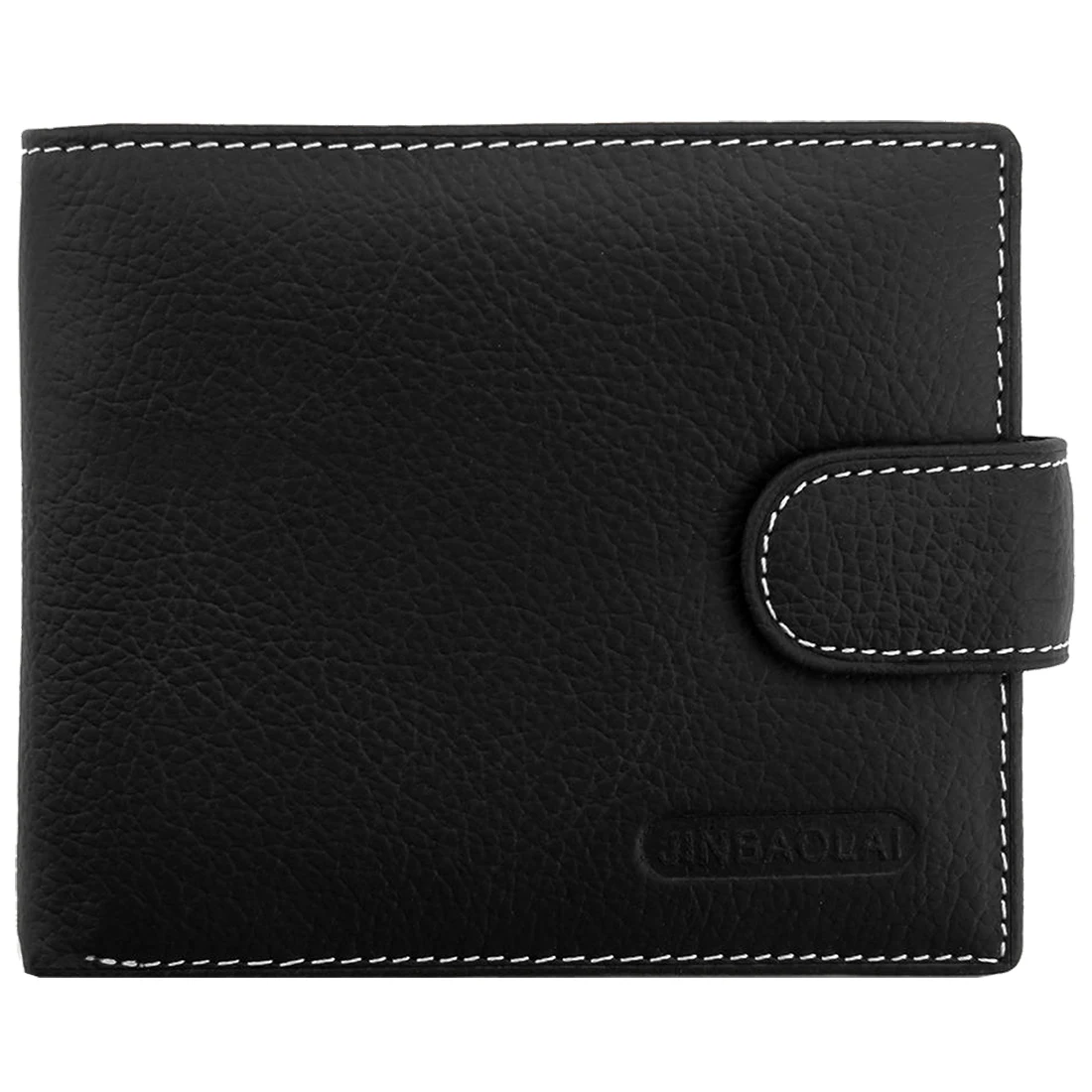 Hot JINBAOLAI Black Mens Luxury Soft Business Leather Bifold Wallet