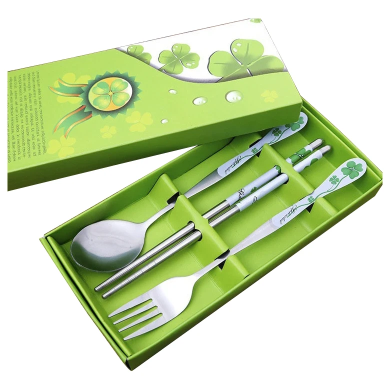 Fine Stainless Steel Cutlery Sets(green 3 sets)steel cutlery set