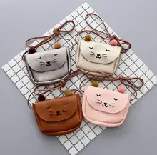 Cute font b Children b font Baby PU Cat Bag Kid s Shoulder Messenger Bag Girl
