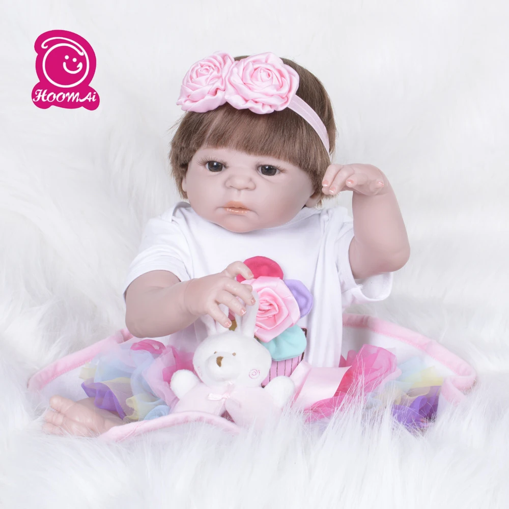 

New Design Alive Babies Full Vinyl Body Silicone Reborn Baby Dolls 55cm Soft Lifelike Bebe Babies Kids Birthday Gift Bath Toys