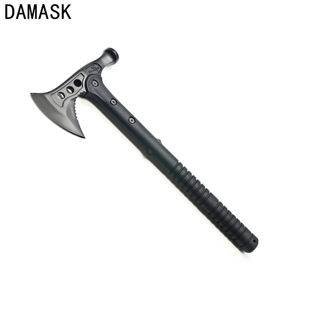 DAMASK Long Handle Hammer Style Fire Ice Rescue Tactical Axe Tomahawk