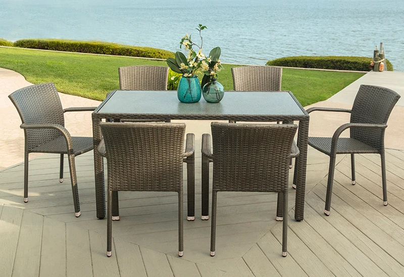 Sigma luxury Плетеный кофейный столик со стеклянной крышкой | Мебель