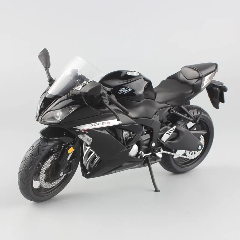 Goedkoop 112 schaal mini Kawasaki Ninja ZX 6R Sport bike metal Motorcycle diecast sport road racing model collection auto speelgoed voor kinderen
