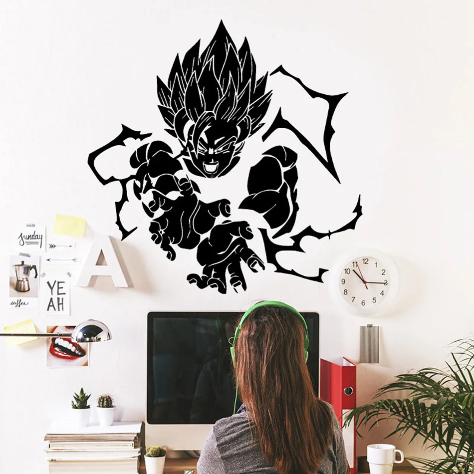 

Vegeta Super Saiyan Kids Vinyl Wall Decal Dragon Ball Z DBZ Anime Poster Wall Art Stickers Kids Room Car Truck Bedroom N205